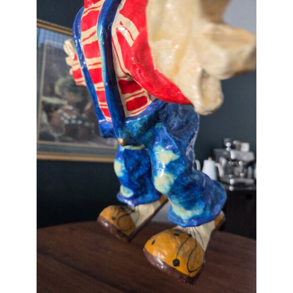 Vintage Papier Mâché Hanging Clown with Balloons 30" Bright Circus Decor - Picture 8 of 10